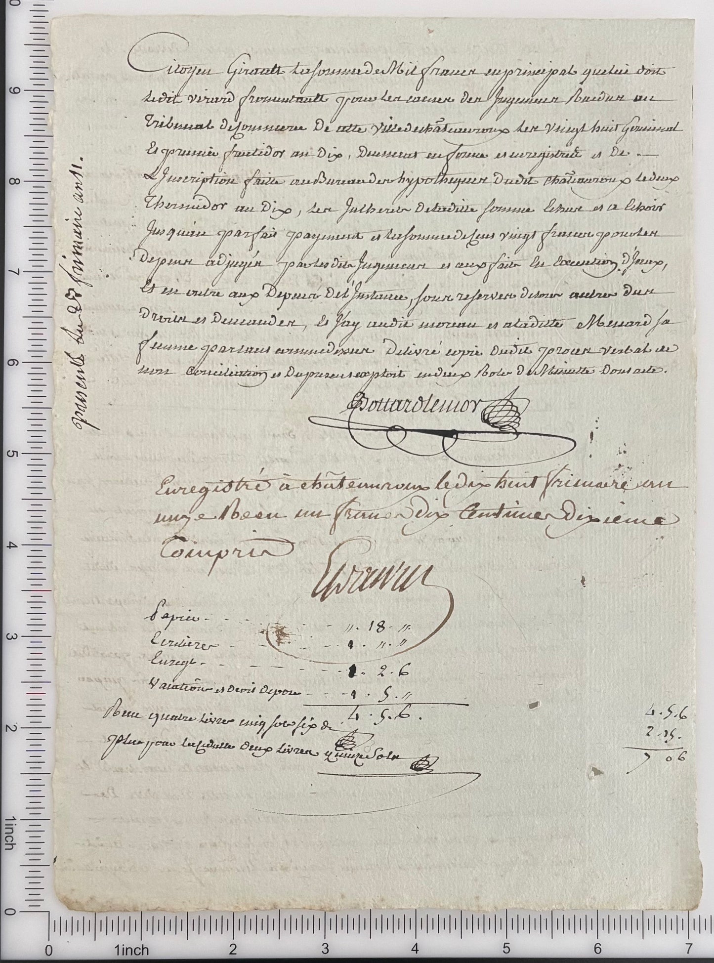 French Judicial Manuscript with Republican Fiscal Stamp