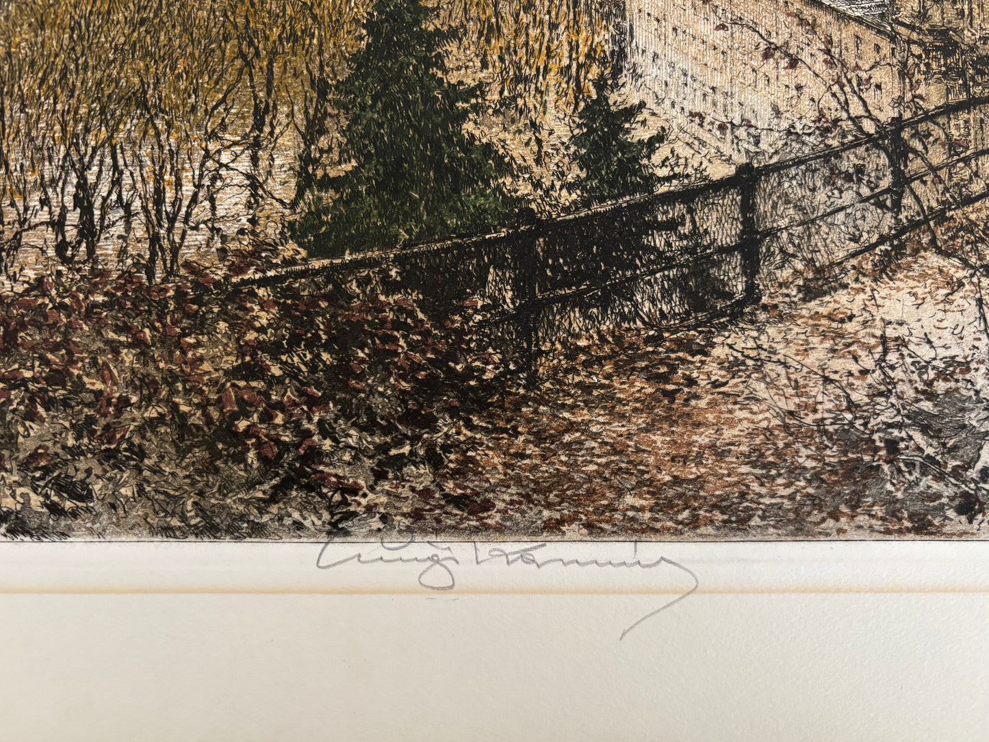 Salzburg, Austria — Signed Hand-Colored Etching by Luigi Kasimir